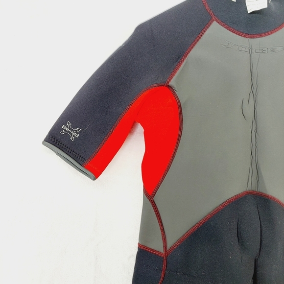 Jobe Gray and Red Kids Shorty Elastic Swim Nylon Wetsuit P776 - Picture 3 of 11